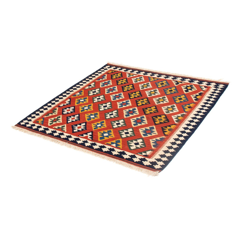 Alfombra Kelim - Oriental cuadrado  - 106 x 103 cm - rojo