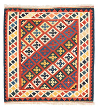 Alfombra Kelim - Oriental cuadrado  - 106 x 102 cm - rojo oscuro