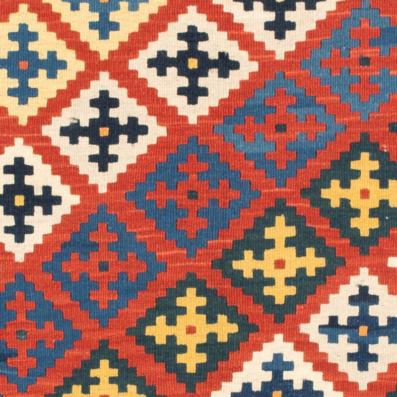 Alfombra Kelim - Oriental cuadrado  - 106 x 102 cm - rojo oscuro