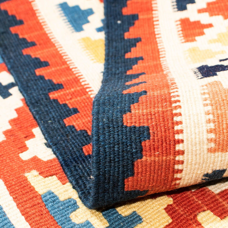 Alfombra Kelim - Oriental cuadrado  - 106 x 102 cm - rojo oscuro