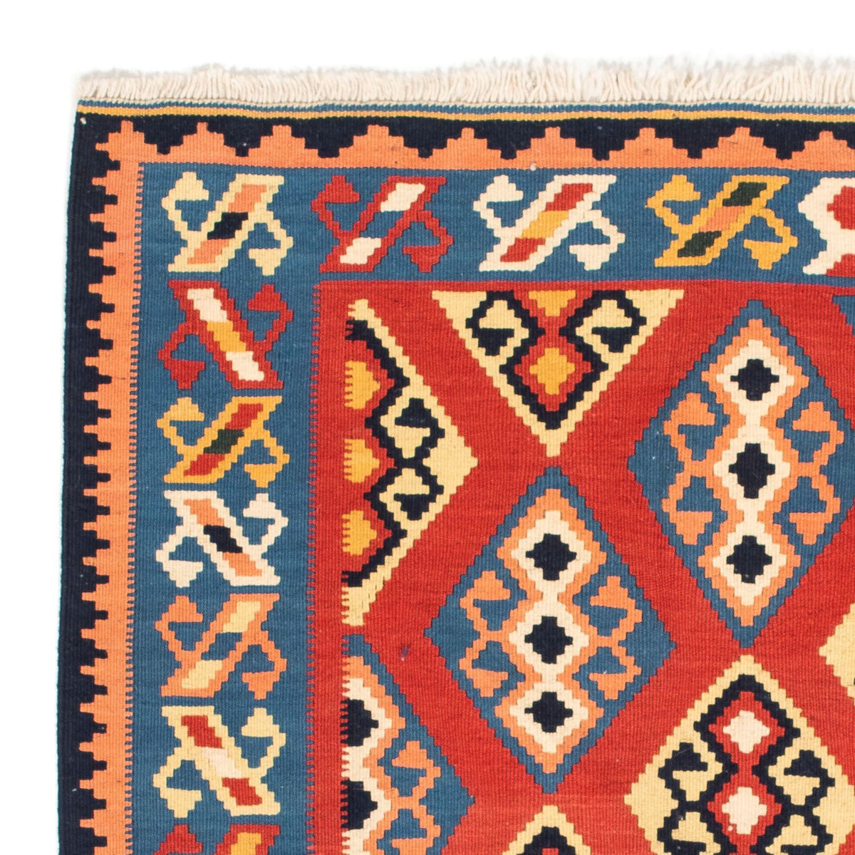 Alfombra Kelim - Oriental cuadrado  - 105 x 104 cm - rojo oscuro