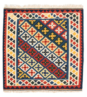 Alfombra Kelim - Oriental cuadrado  - 101 x 101 cm - beige