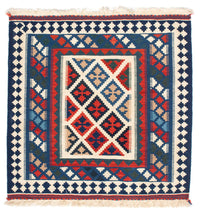 Alfombra Kelim - Oriental cuadrado  - 104 x 103 cm - azul
