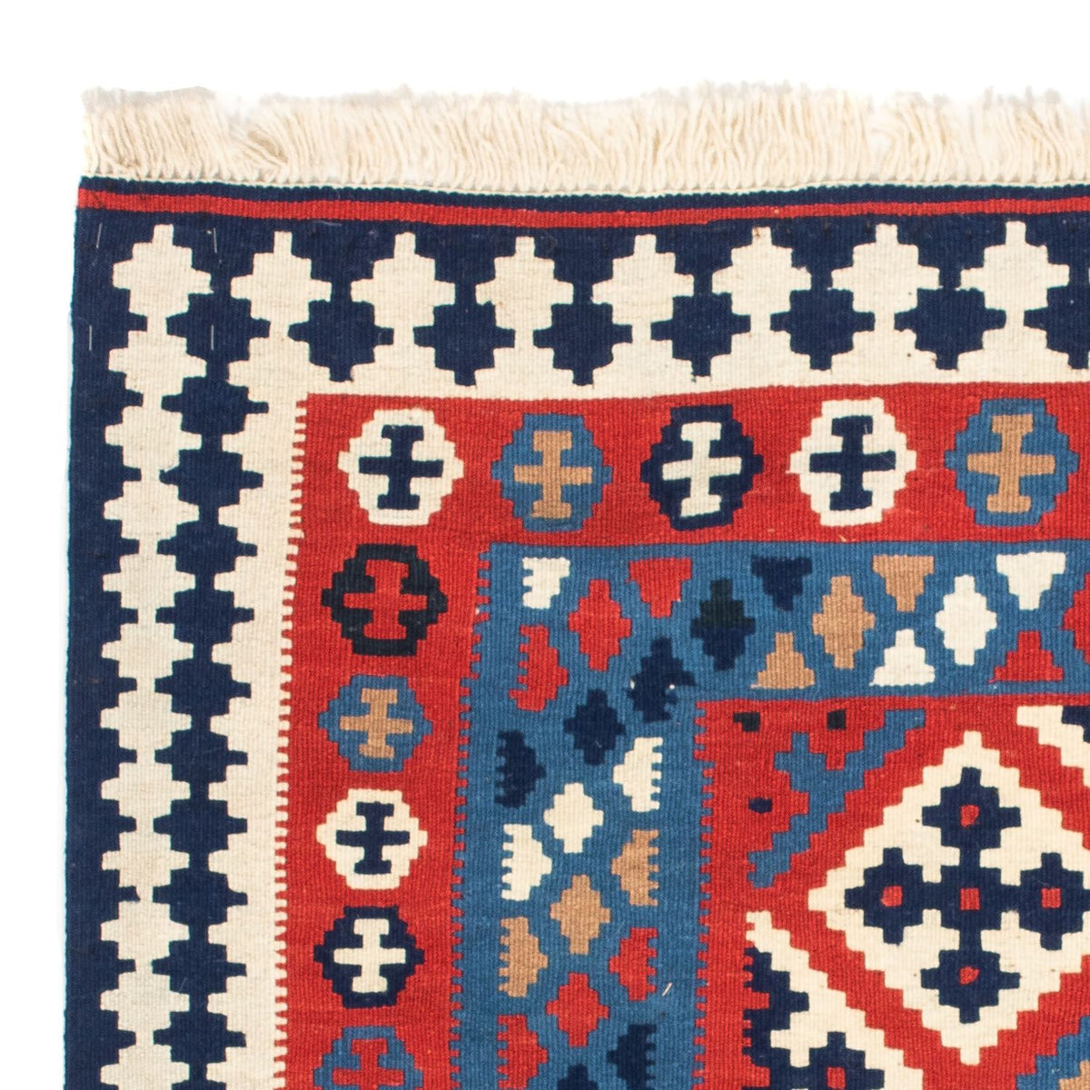 Alfombra Kelim - Oriental cuadrado  - 103 x 101 cm - rojo