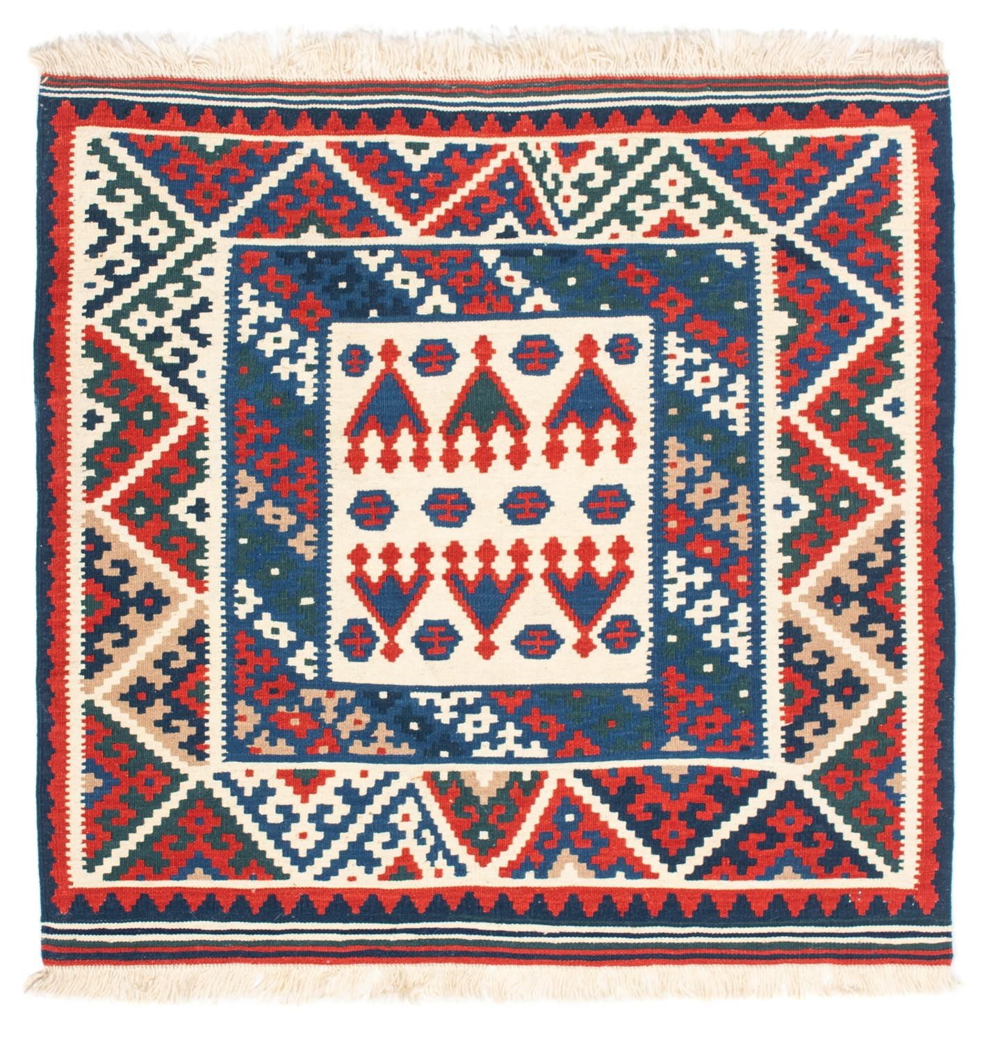 Alfombra Kelim - Oriental cuadrado  - 101 x 101 cm - beige