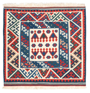 Alfombra Kelim - Oriental cuadrado  - 101 x 101 cm - beige