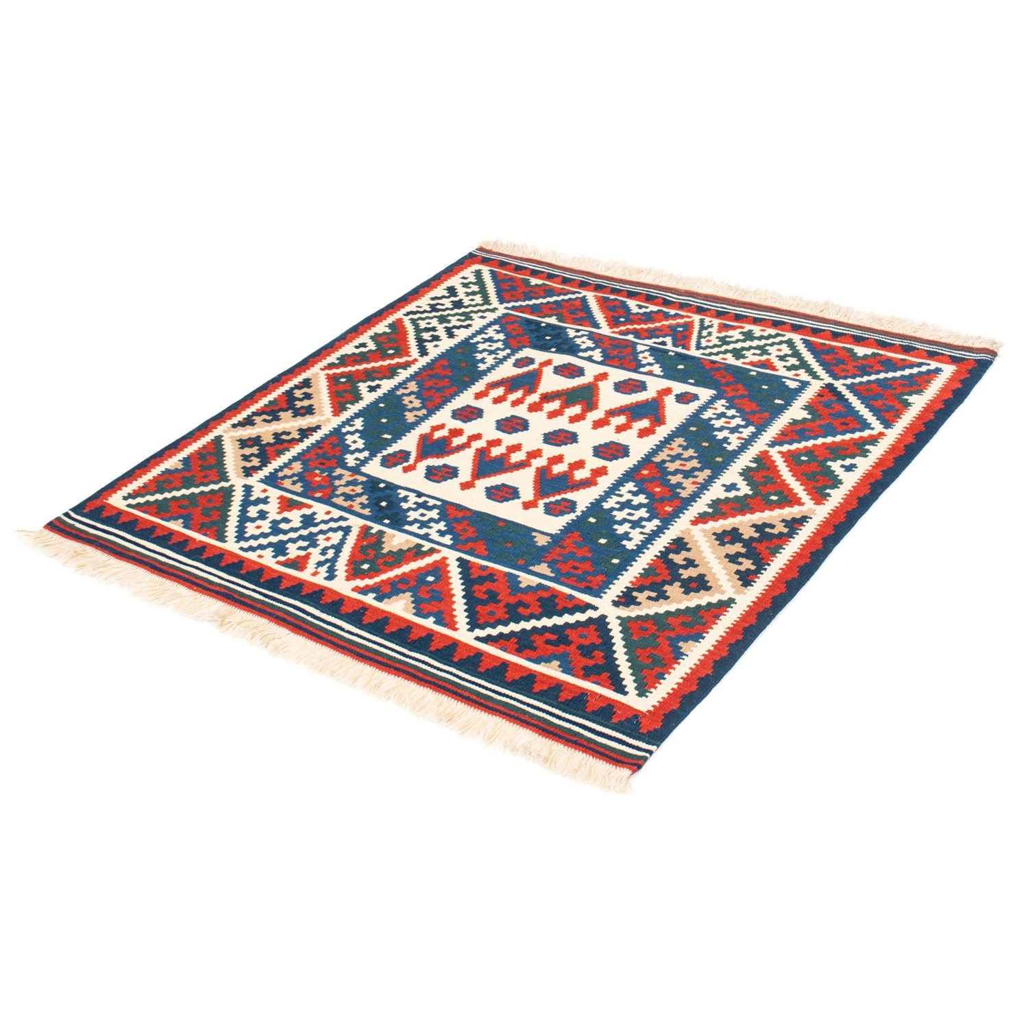 Alfombra Kelim - Oriental cuadrado  - 101 x 101 cm - beige