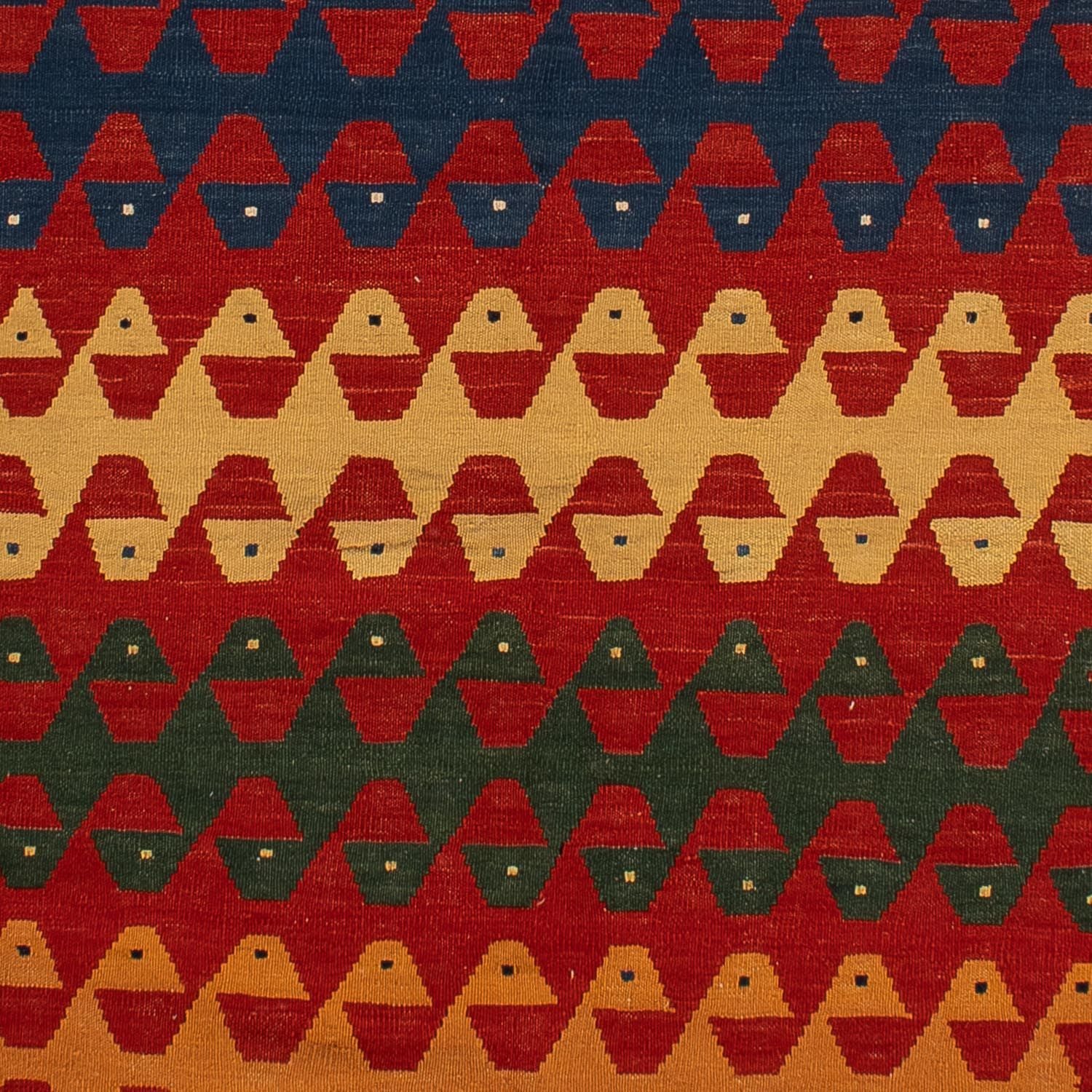 Alfombra de pasillo Alfombra Kelim - Oriental - 297 x 149 cm - rojo oscuro