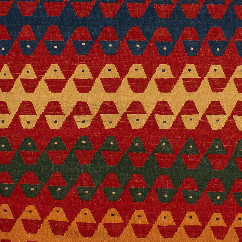Alfombra de pasillo Alfombra Kelim - Oriental - 297 x 149 cm - rojo oscuro