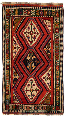 Alfombra Kelim - Oriental - 290 x 173 cm - rojo oscuro