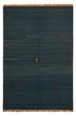 Alfombra Kelim - Oriental - 203 x 146 cm - azul oscuro