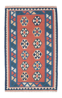 Alfombra Kelim - Oriental - 191 x 122 cm - azul oscuro