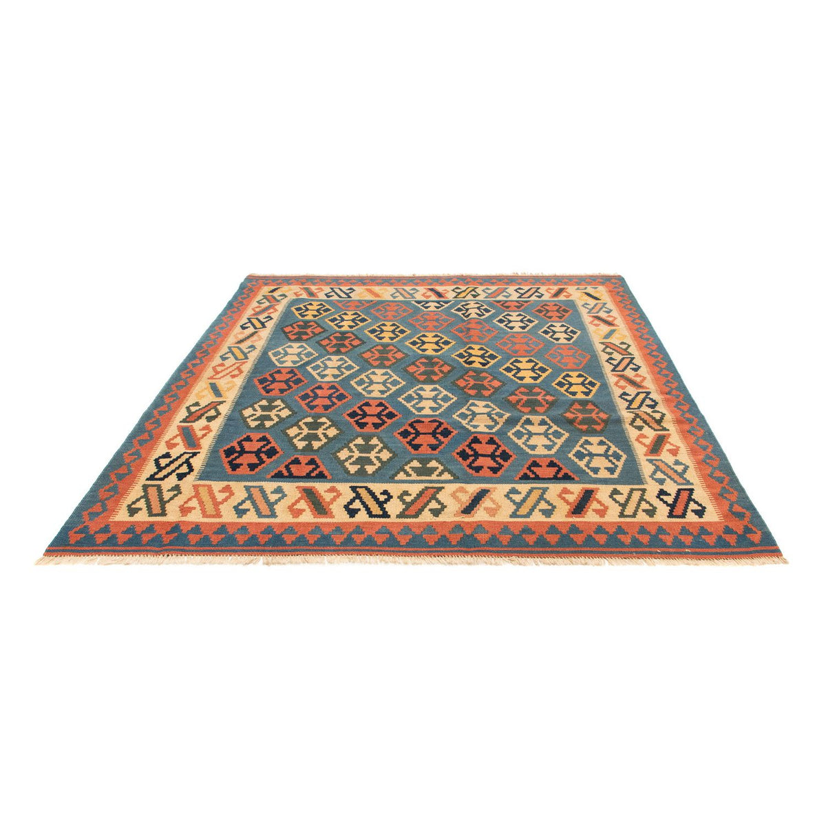 Alfombra Kelim - Oriental cuadrado  - 212 x 198 cm - azul