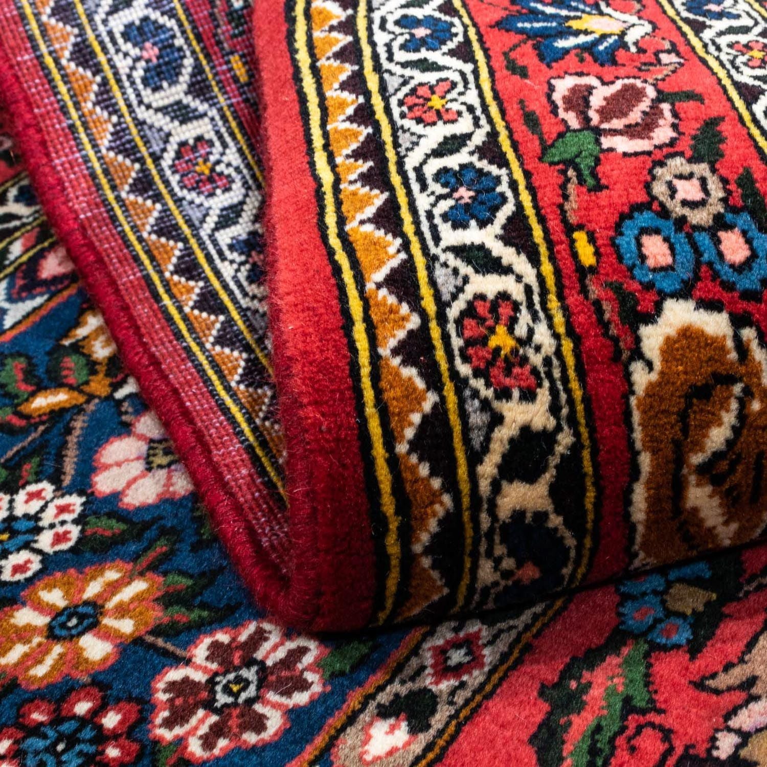 Alfombra persa - Nómada - 158 x 112 cm - rojo oscuro