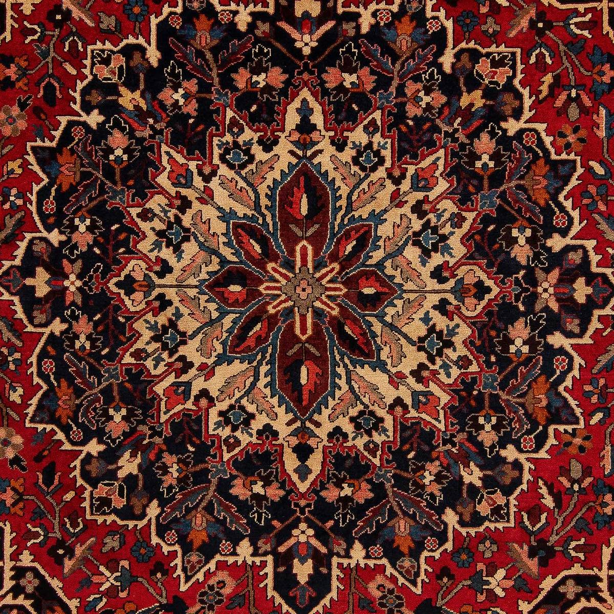 Alfombra persa - Nómada - 364 x 312 cm - rojo oscuro