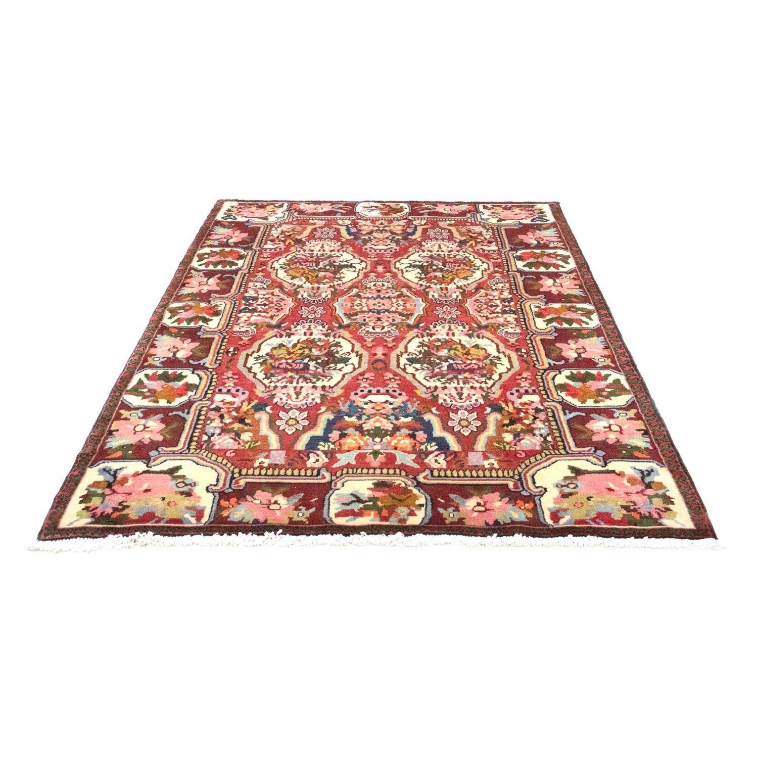 Alfombra persa - Nómada - 197 x 136 cm - rojo oscuro
