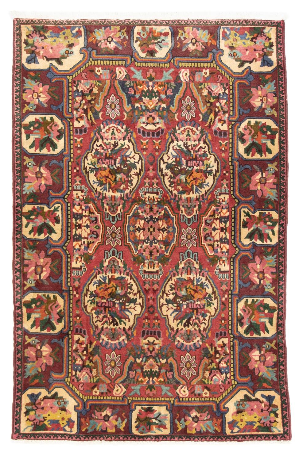 Alfombra persa - Nómada - 200 x 128 cm - rojo oscuro