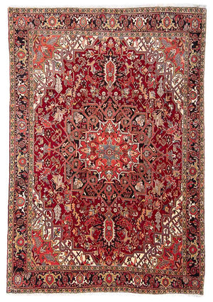 Alfombra persa - Nómada - 334 x 265 cm - rojo oscuro