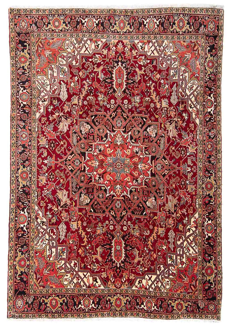 Alfombra persa - Nómada - 334 x 265 cm - rojo oscuro