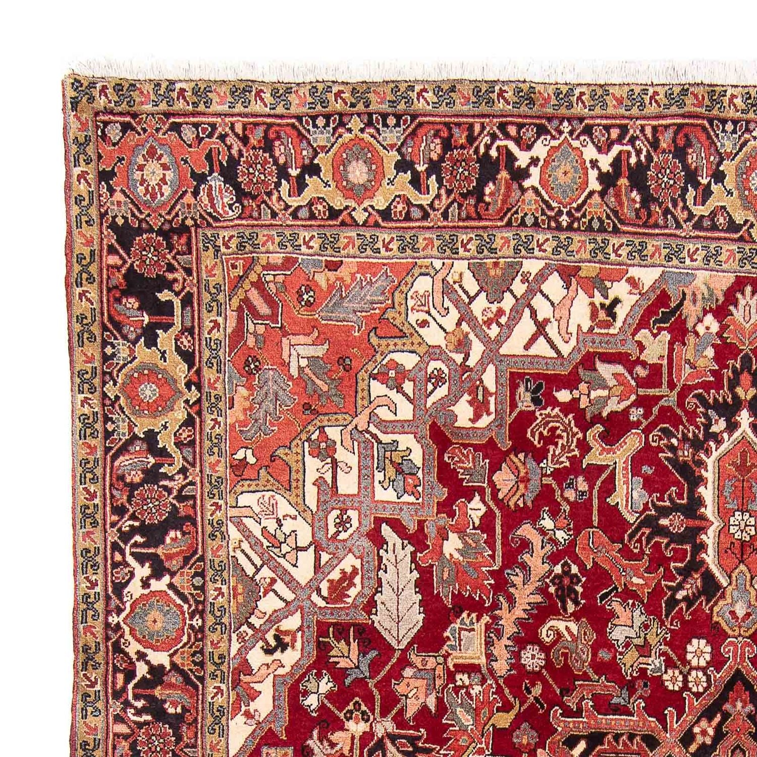 Alfombra persa - Nómada - 334 x 265 cm - rojo oscuro