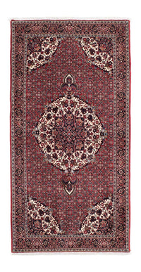 Alfombra de pasillo Alfombra persa - Bidjar - 194 x 100 cm - rojo oscuro