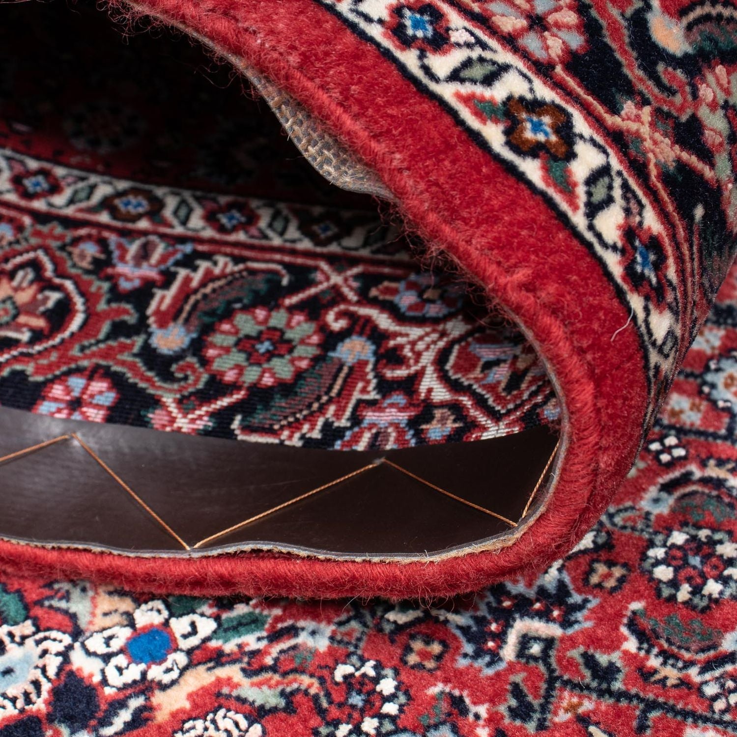 Alfombra de pasillo Alfombra persa - Bidjar - 194 x 100 cm - rojo oscuro