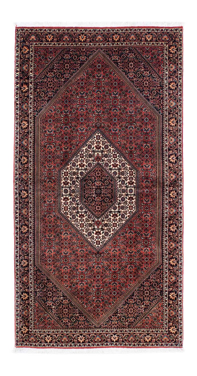 Alfombra de pasillo Alfombra persa - Bidjar - 205 x 102 cm - rojo oscuro