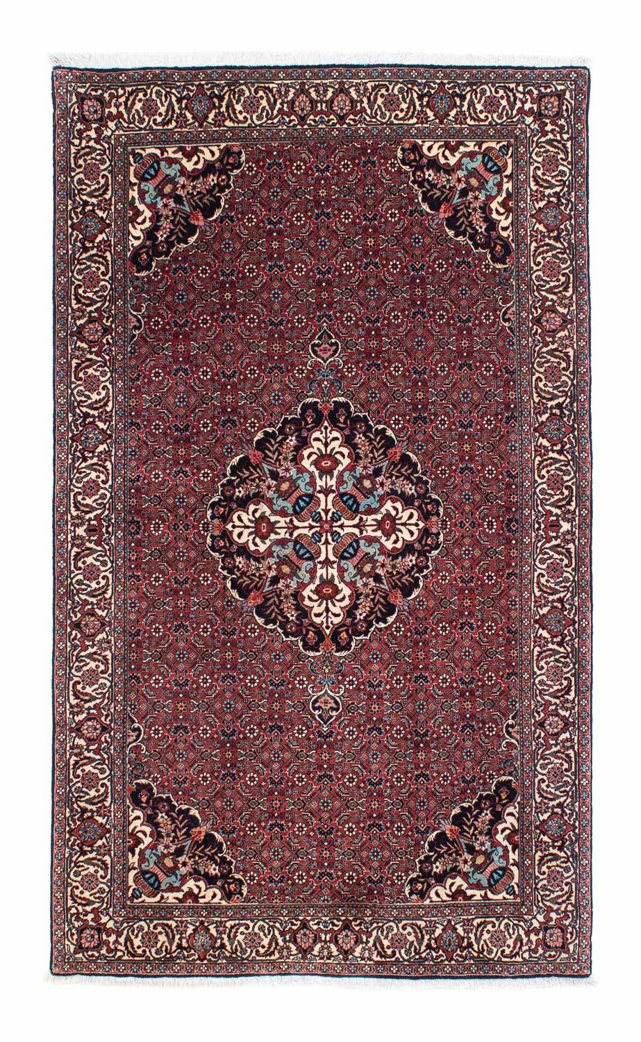 Alfombra persa - Bidjar - 194 x 114 cm - rojo oscuro