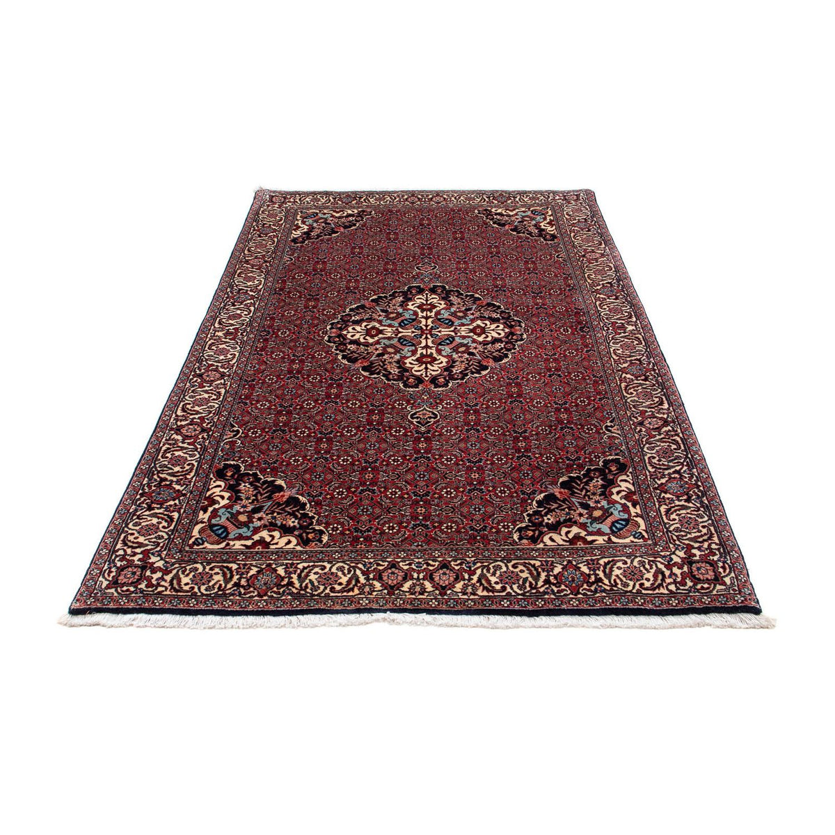Alfombra persa - Bidjar - 194 x 114 cm - rojo oscuro