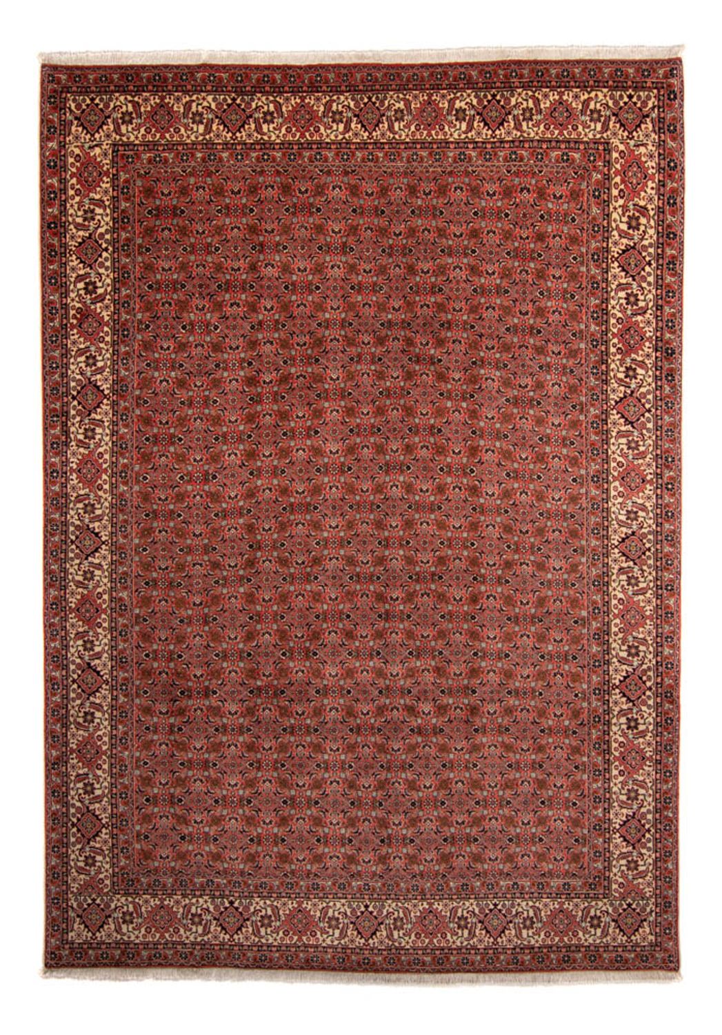 Alfombra persa - Bidjar - 357 x 248 cm - rojo oscuro