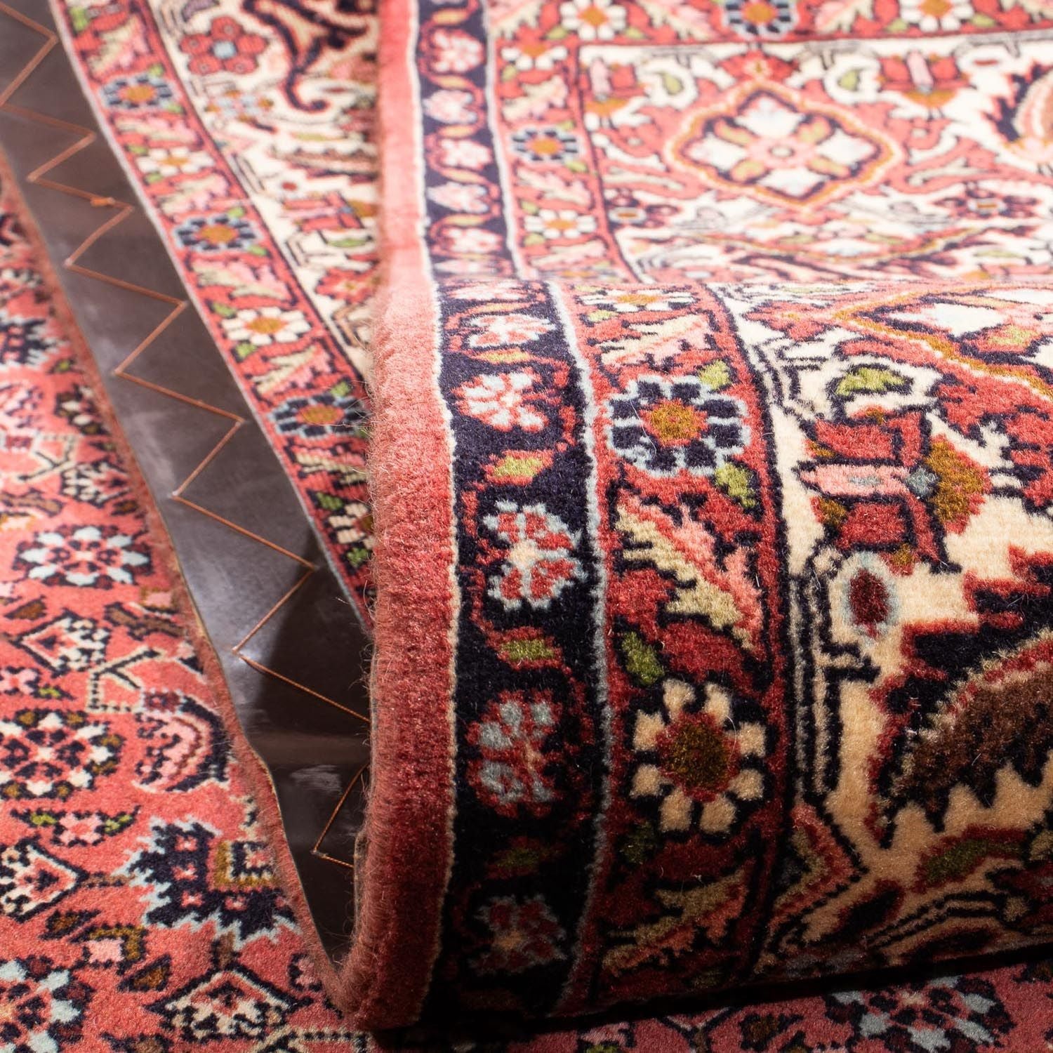 Alfombra persa - Bidjar - 292 x 203 cm - rojo oscuro
