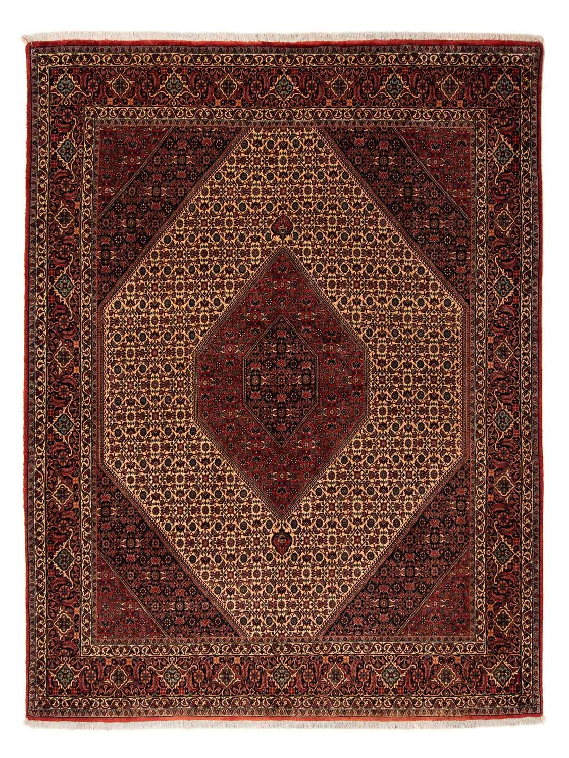 Alfombra persa - Bidjar - 250 x 200 cm - rojo oscuro