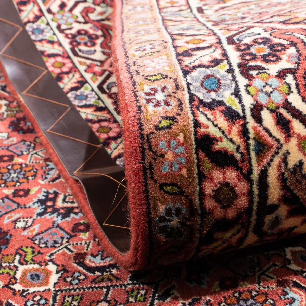 Alfombra persa - Bidjar - 257 x 178 cm - rojo oscuro