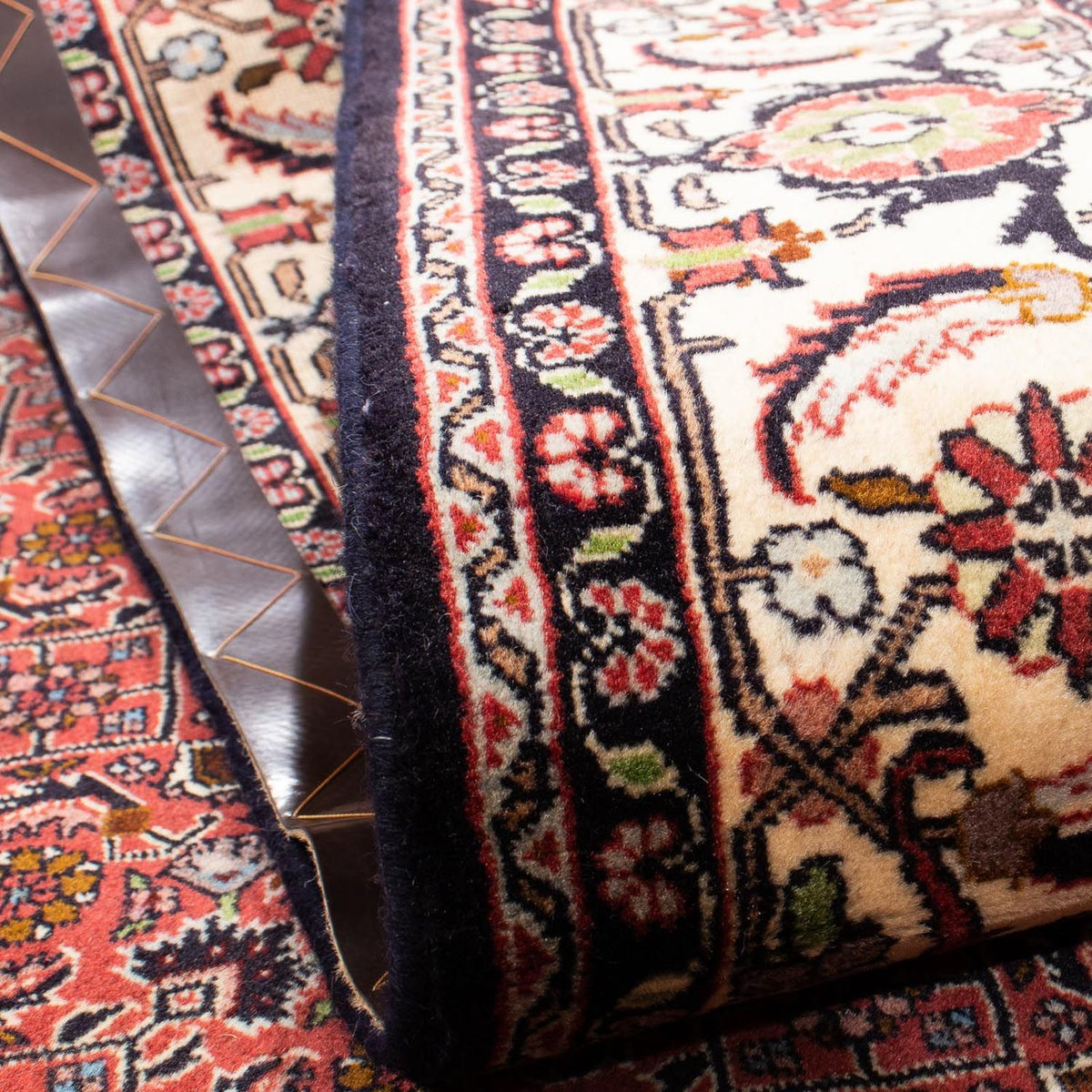 Alfombra persa - Bidjar - 245 x 177 cm - rojo oscuro