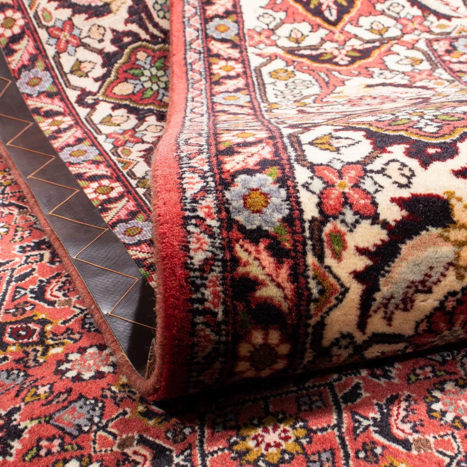 Alfombra persa - Bidjar - 293 x 206 cm - rojo oscuro