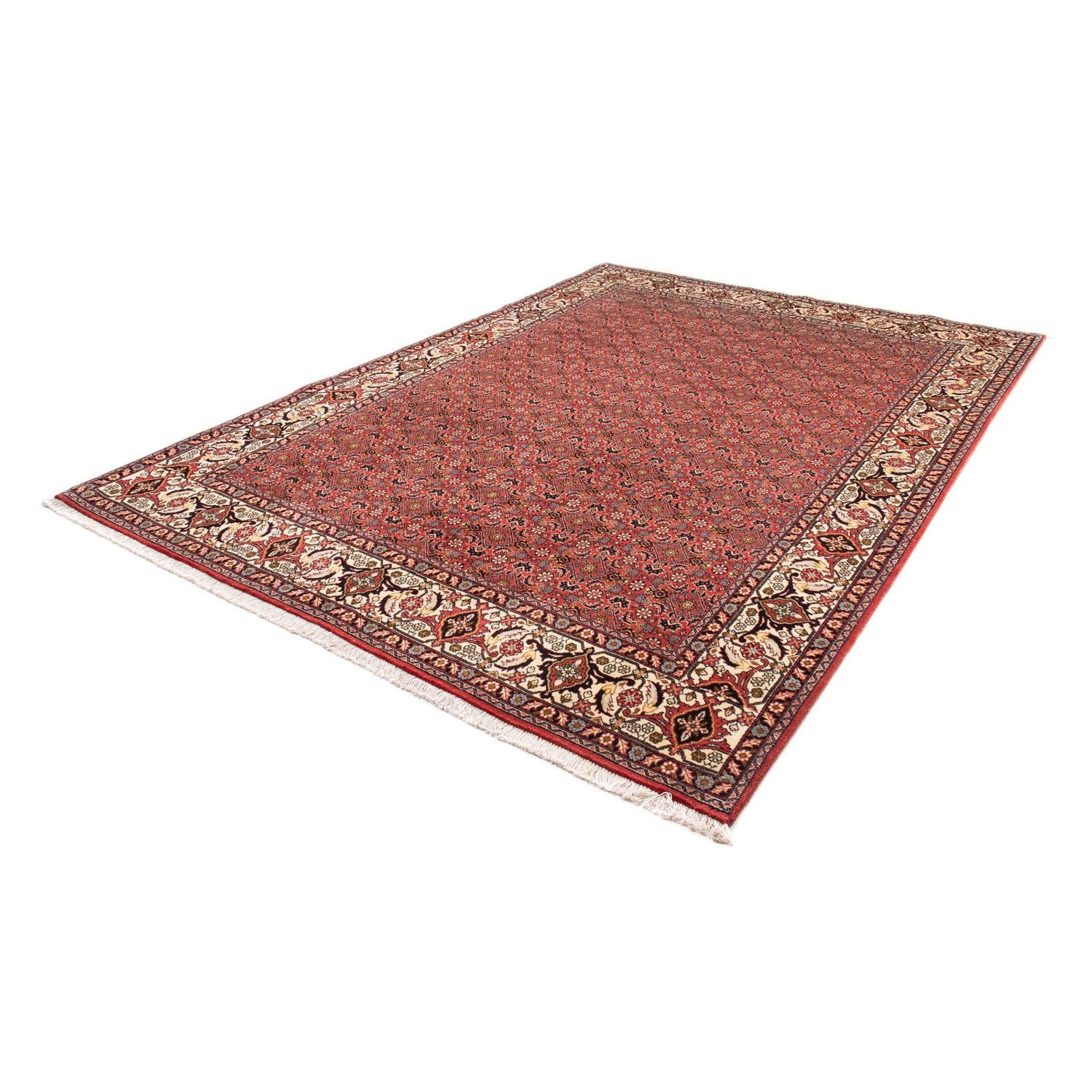 Alfombra persa - Bidjar - 293 x 206 cm - rojo oscuro