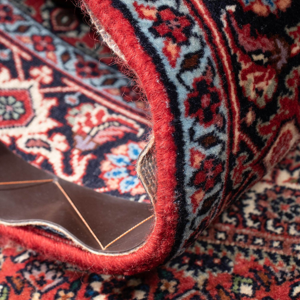 Alfombra de pasillo Alfombra persa - Bidjar - 282 x 78 cm - rojo claro