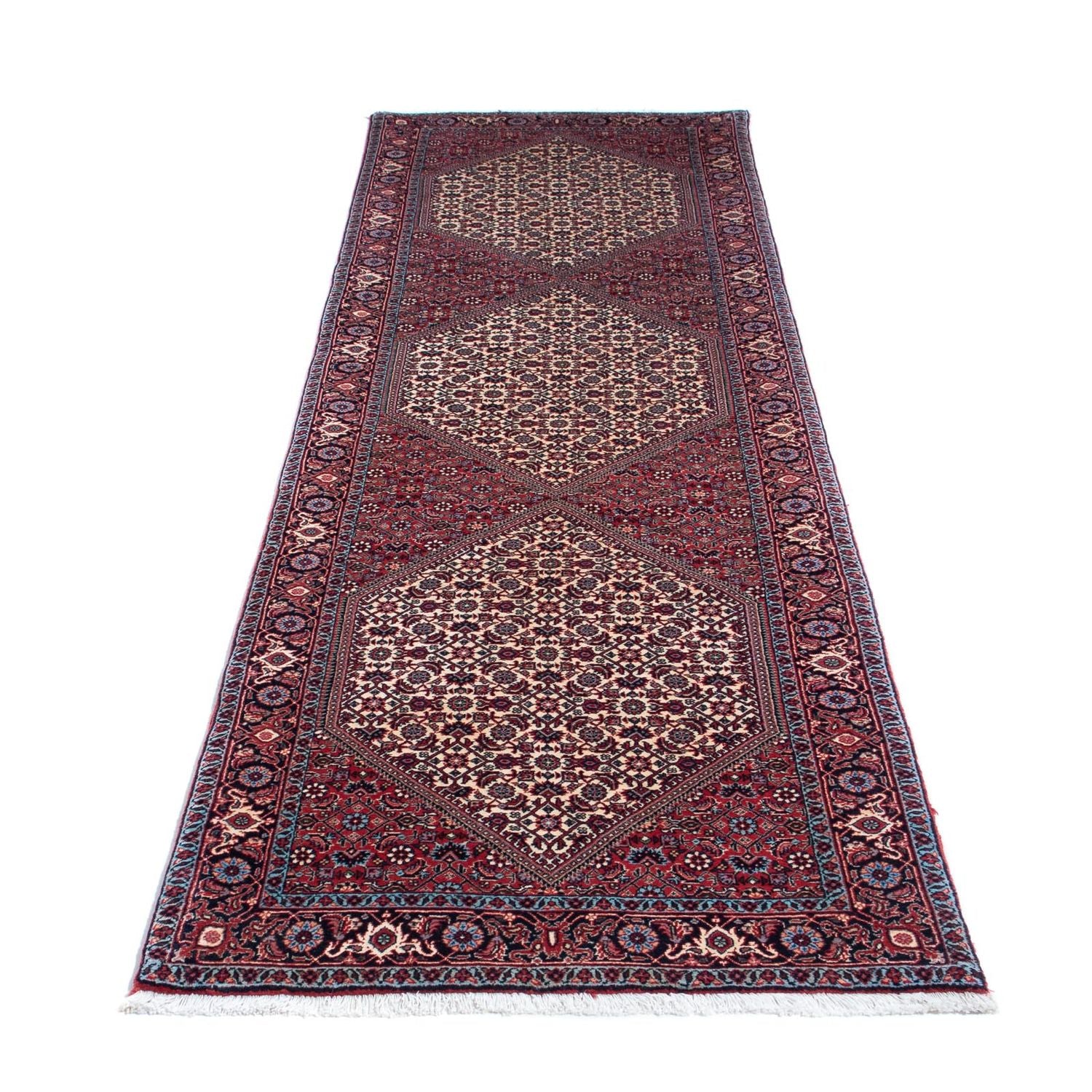 Alfombra de pasillo Alfombra persa - Bidjar - 282 x 78 cm - rojo claro