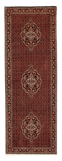 Alfombra de pasillo Alfombra persa - Bidjar - 297 x 102 cm - rojo oscuro