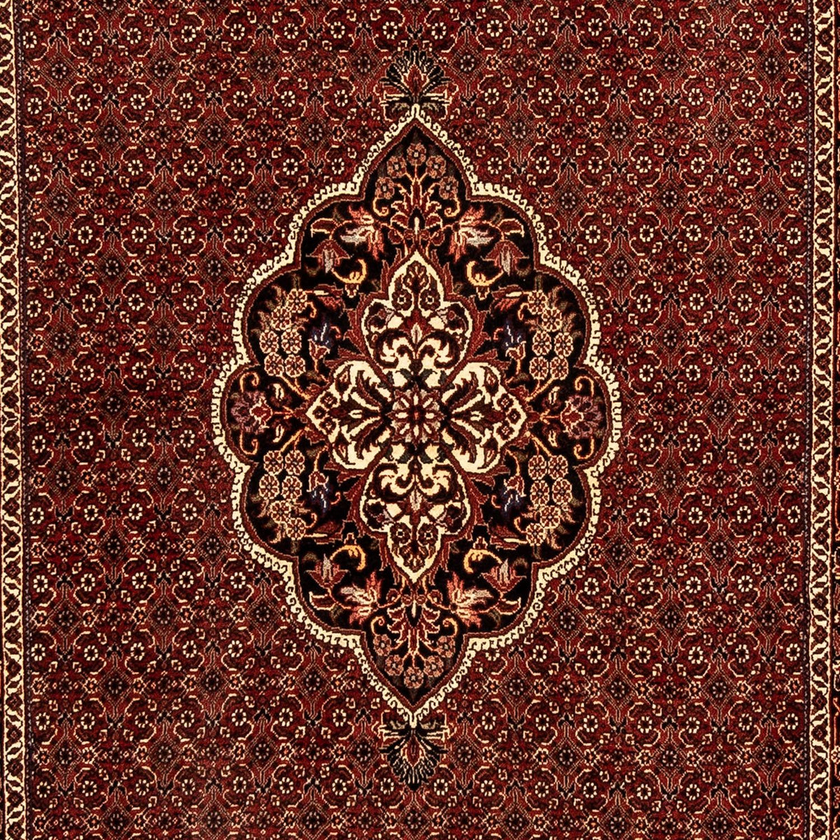 Alfombra de pasillo Alfombra persa - Bidjar - 297 x 102 cm - rojo oscuro