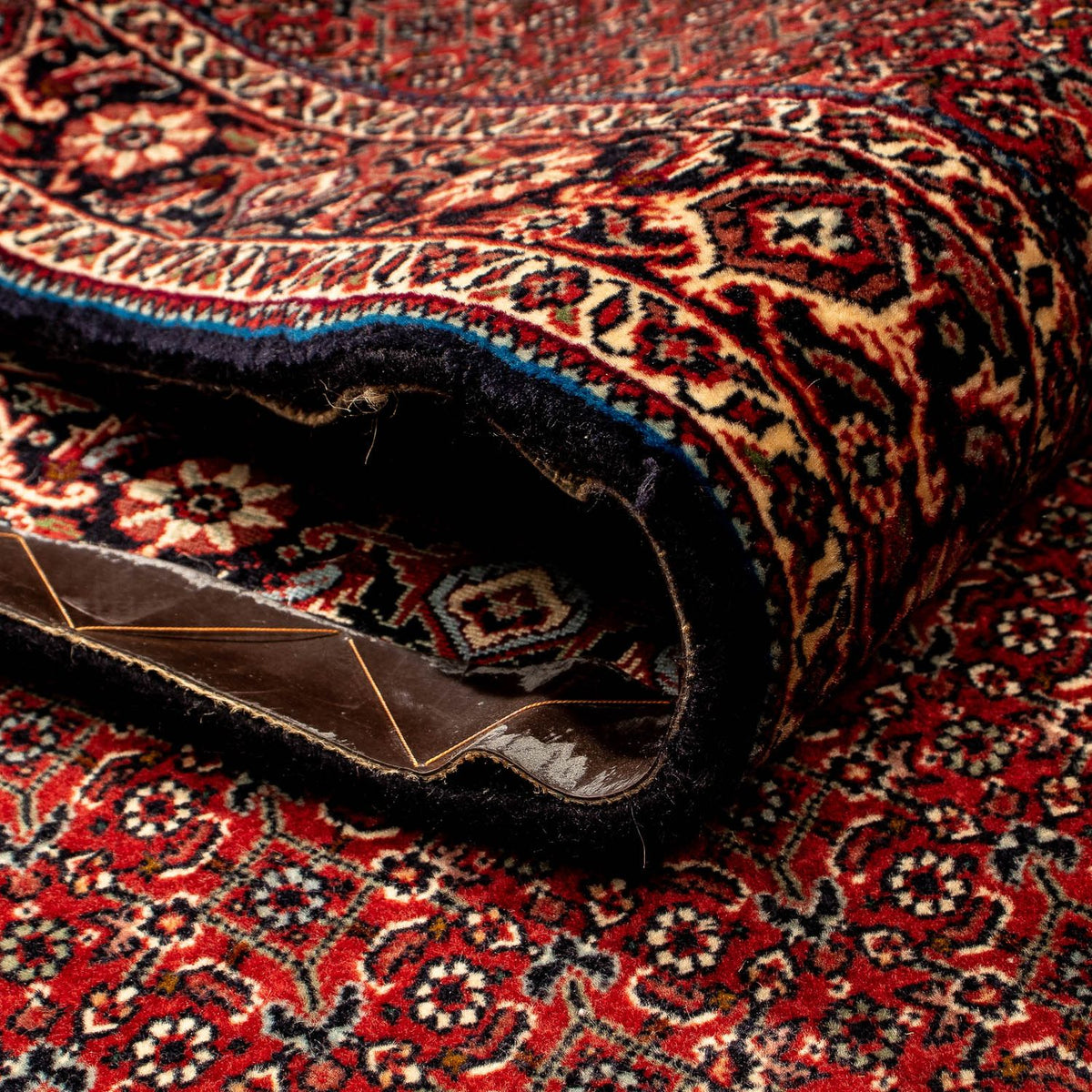 Alfombra de pasillo Alfombra persa - Bidjar - 297 x 102 cm - rojo oscuro