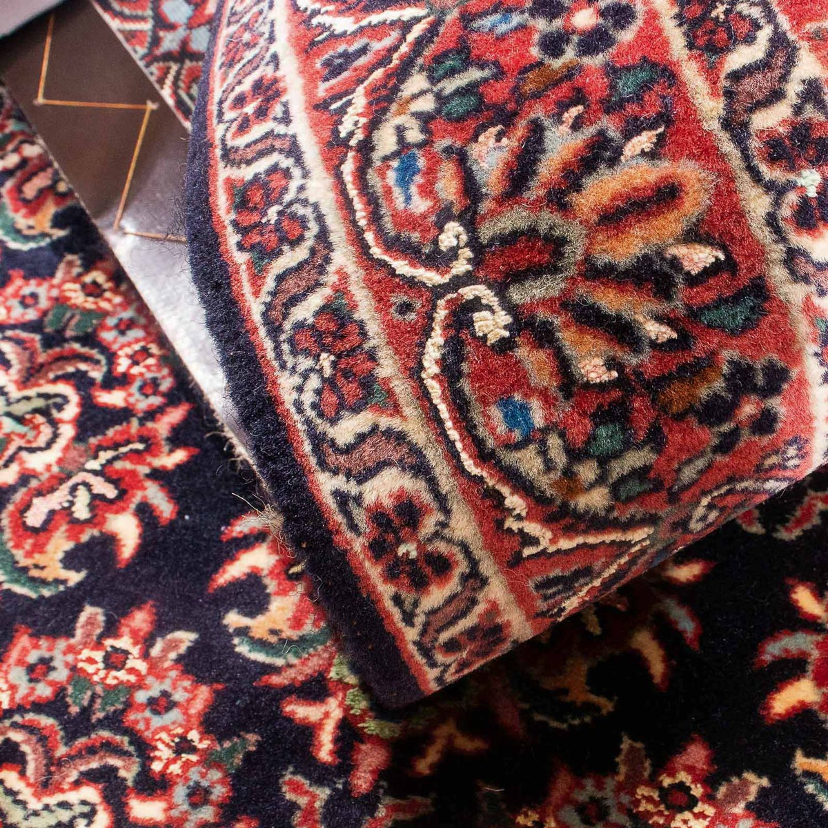 Alfombra persa - Bidjar - 143 x 82 cm - azul oscuro