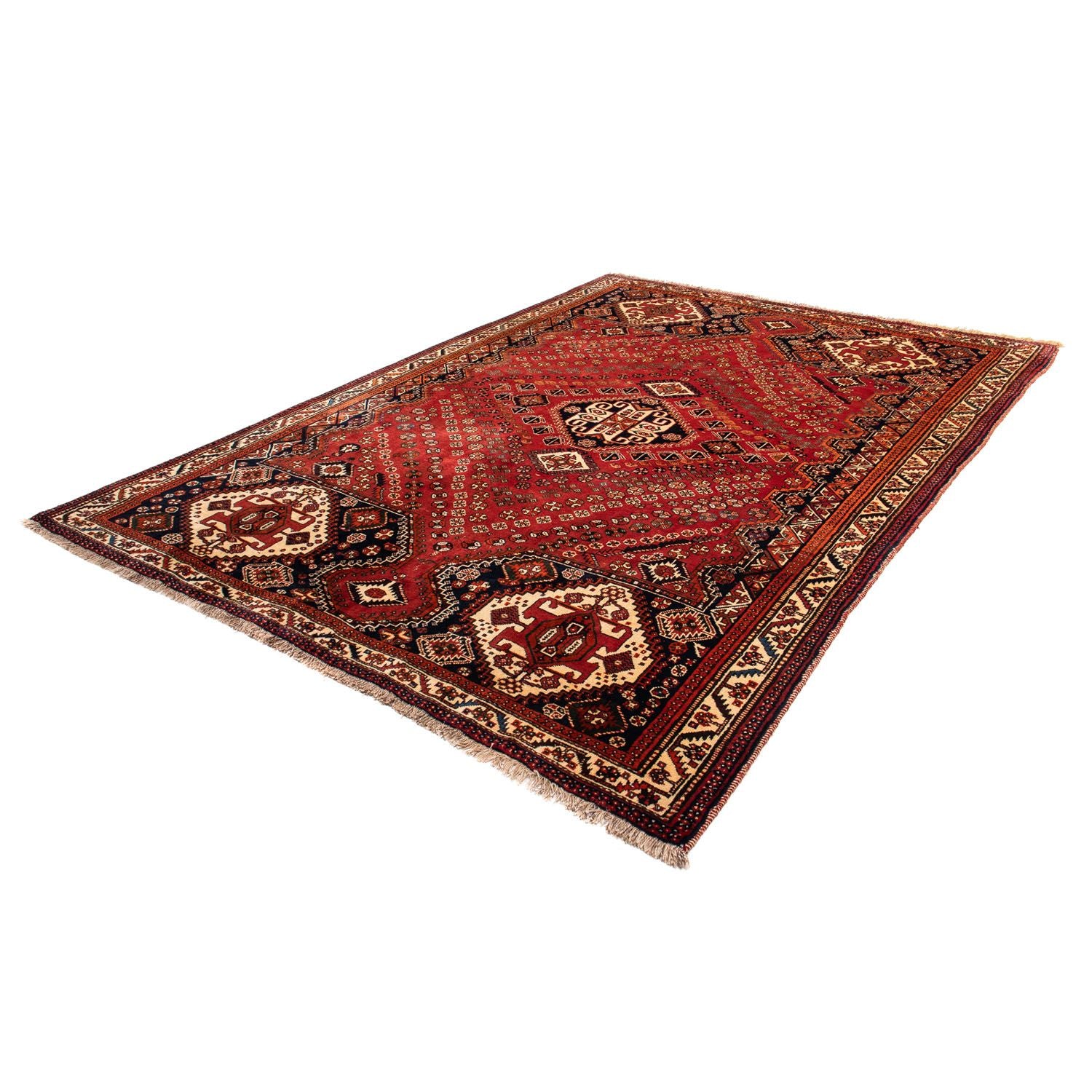Alfombra persa - Nómada - 303 x 205 cm - rojo oscuro