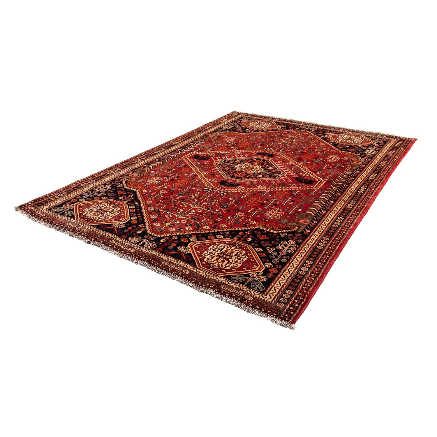 Alfombra persa - Nómada - 273 x 198 cm - rojo oscuro