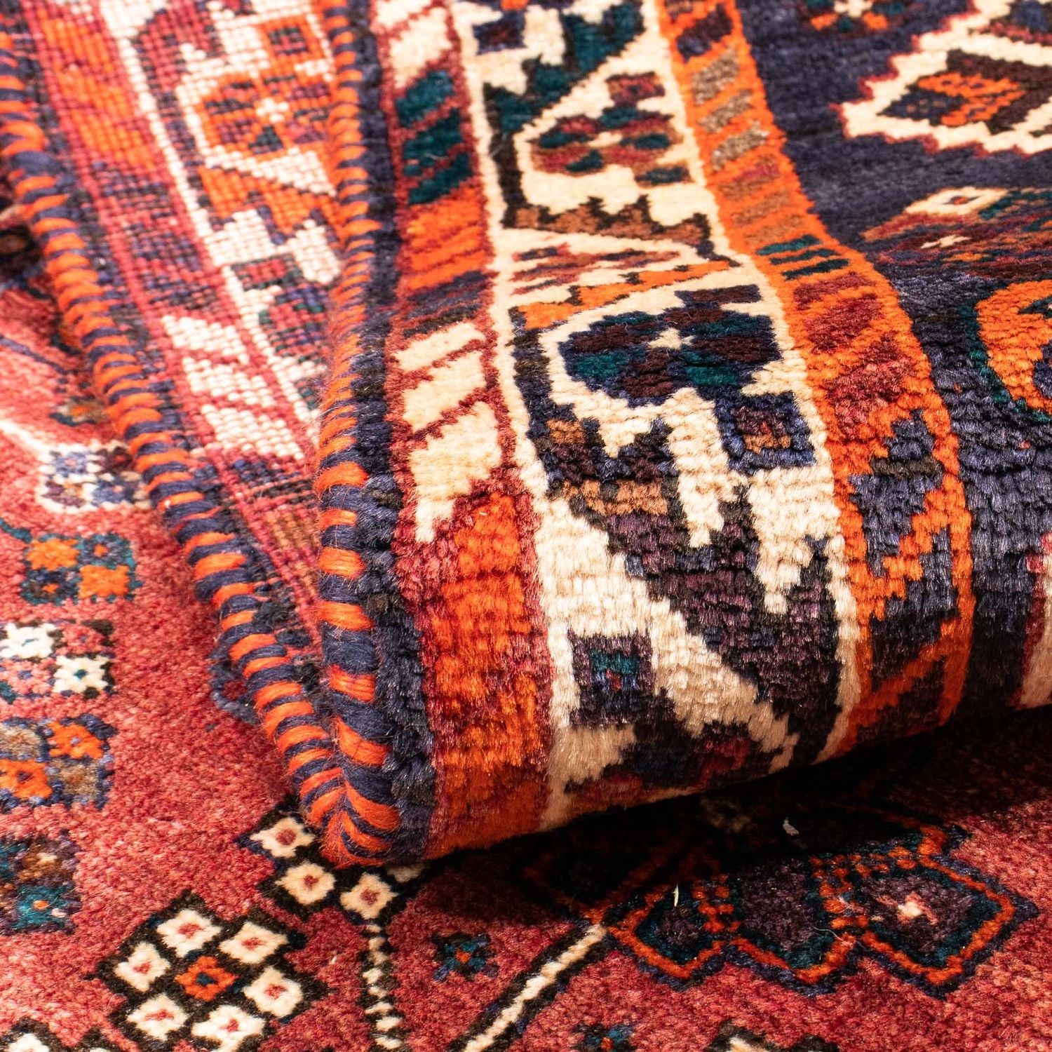 Alfombra persa - Nómada - 152 x 107 cm - rojo oscuro
