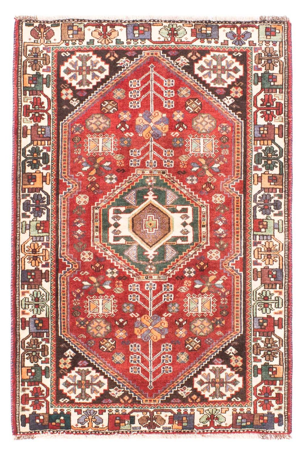 Alfombra persa - Nómada - 152 x 103 cm - rojo oscuro