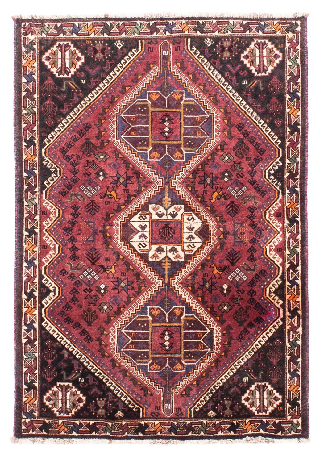 Alfombra persa - Nómada - 157 x 108 cm - rojo oscuro