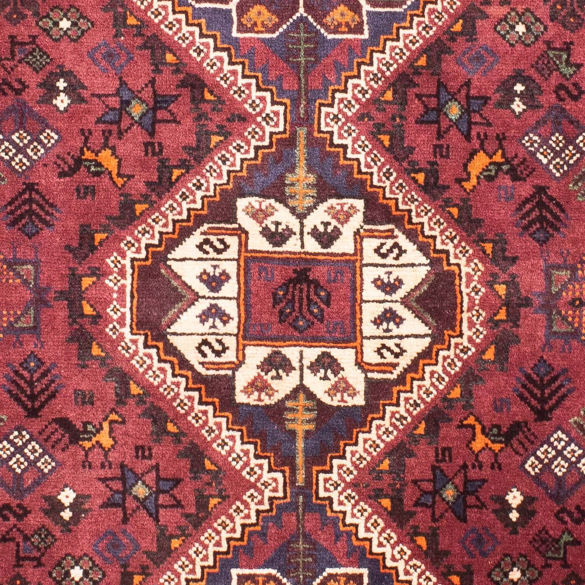 Alfombra persa - Nómada - 157 x 108 cm - rojo oscuro