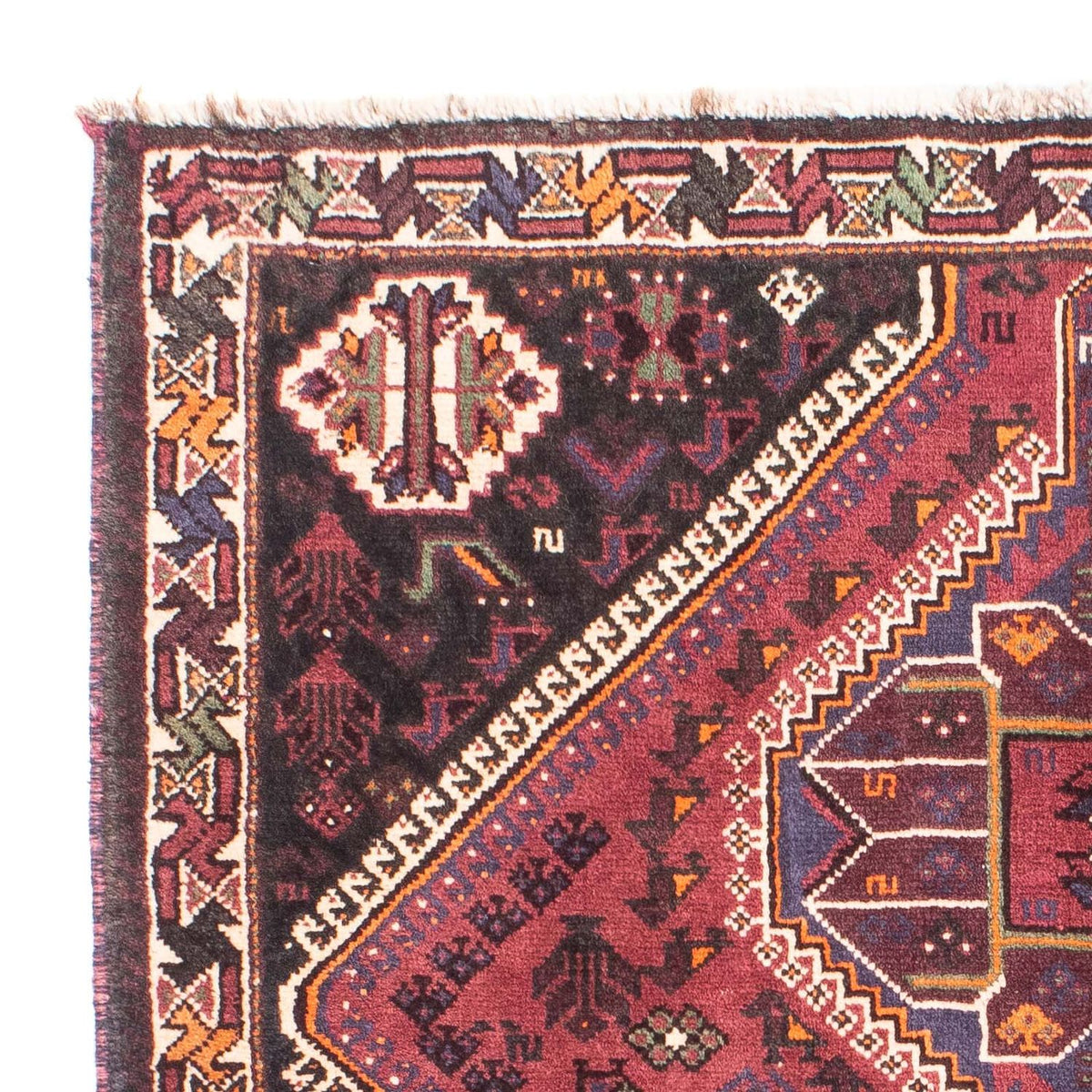 Alfombra persa - Nómada - 157 x 108 cm - rojo oscuro