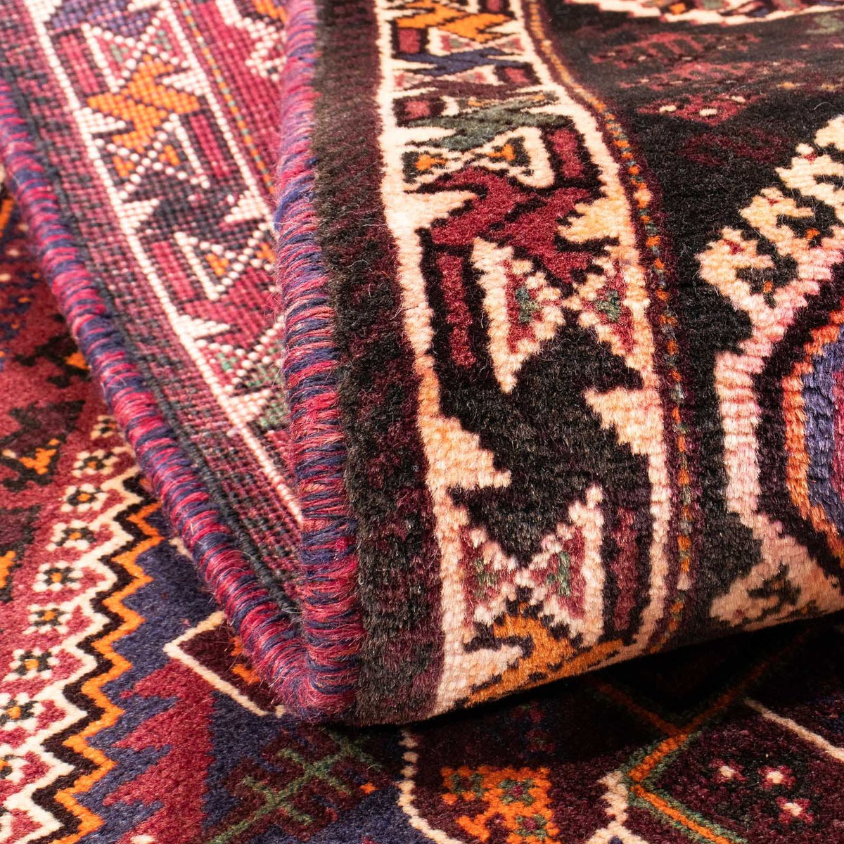 Alfombra persa - Nómada - 157 x 108 cm - rojo oscuro